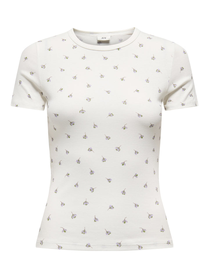 JDYLUCKY S/S O NECK TOP JRS NOOS, Cloud Dancer/POPPY FLOWER 177922003 Bild 1