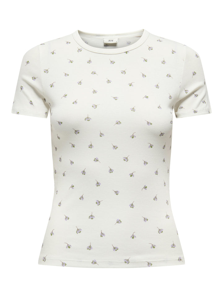 JDYLUCKY S/S O NECK TOP JRS NOOS, Cloud Dancer/POPPY FLOWER 177922003 Bild 1