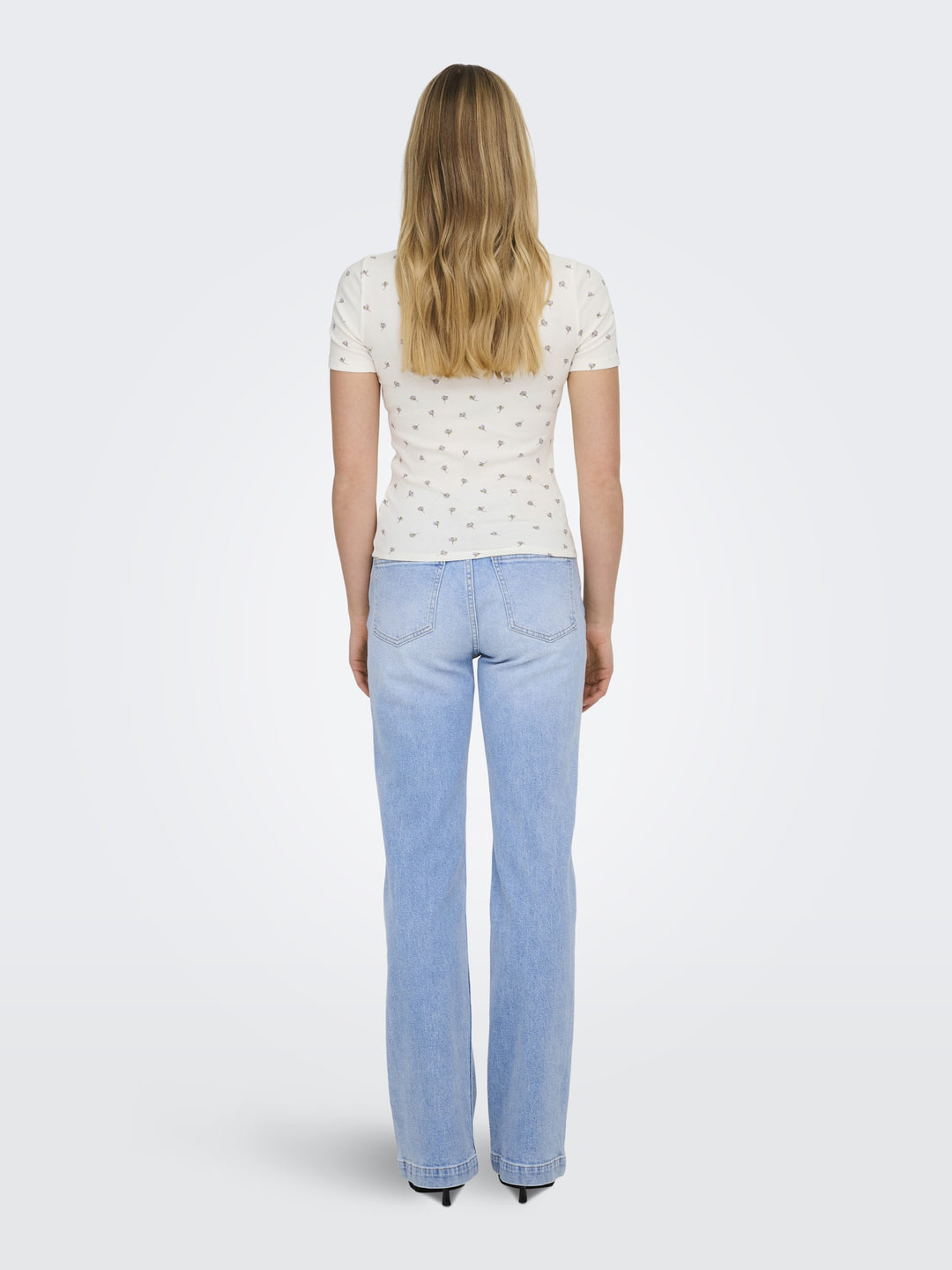 JDYLUCKY S/S O NECK TOP JRS NOOS, Cloud Dancer/POPPY FLOWER 177922003 Bild 5
