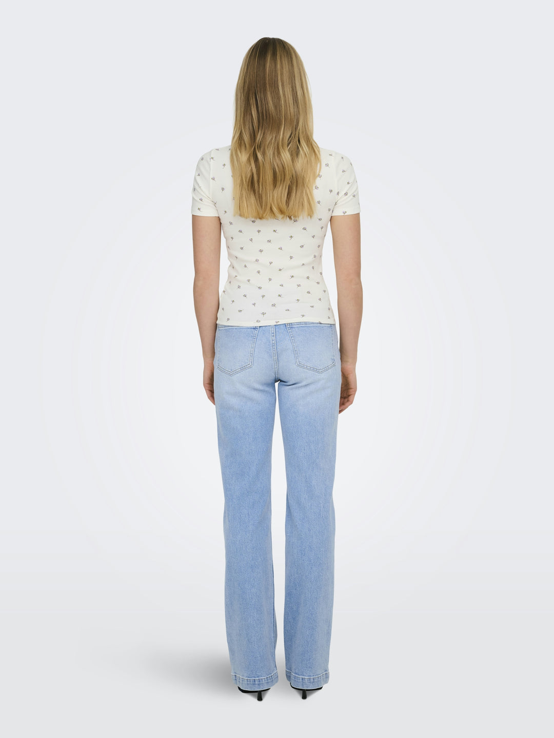 JDYLUCKY S/S O NECK TOP JRS NOOS, Cloud Dancer/POPPY FLOWER 177922003 Bild 5