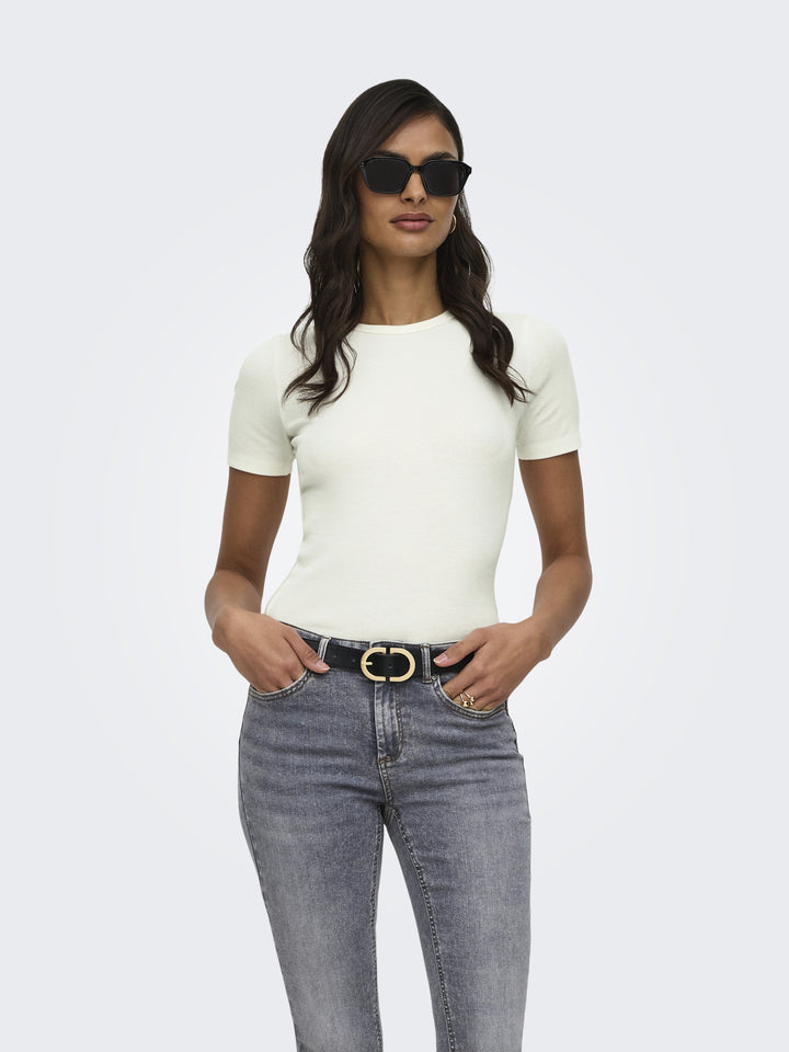 JDYLUCKY S/S O NECK TOP JRS NOOS, Cloud Dancer 177922 Bild 4