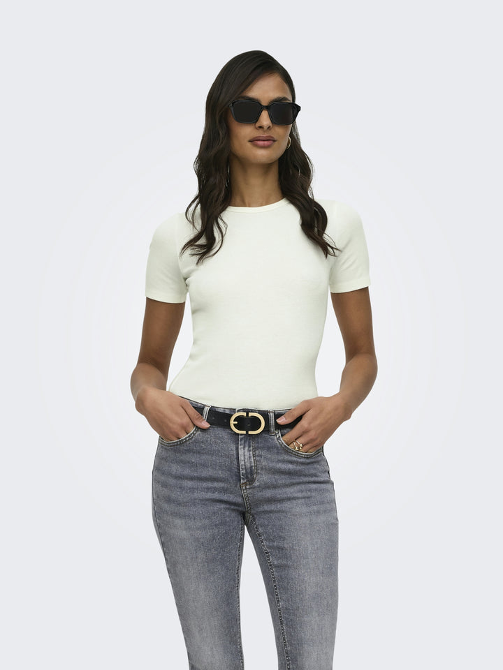JDYLUCKY S/S O NECK TOP JRS NOOS, Cloud Dancer 177922 Bild 4