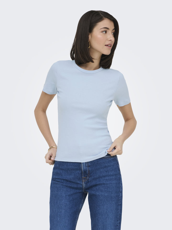 JDYLUCKY S/S O NECK TOP JRS NOOS, Cashmere Blue 193179 Bild 4