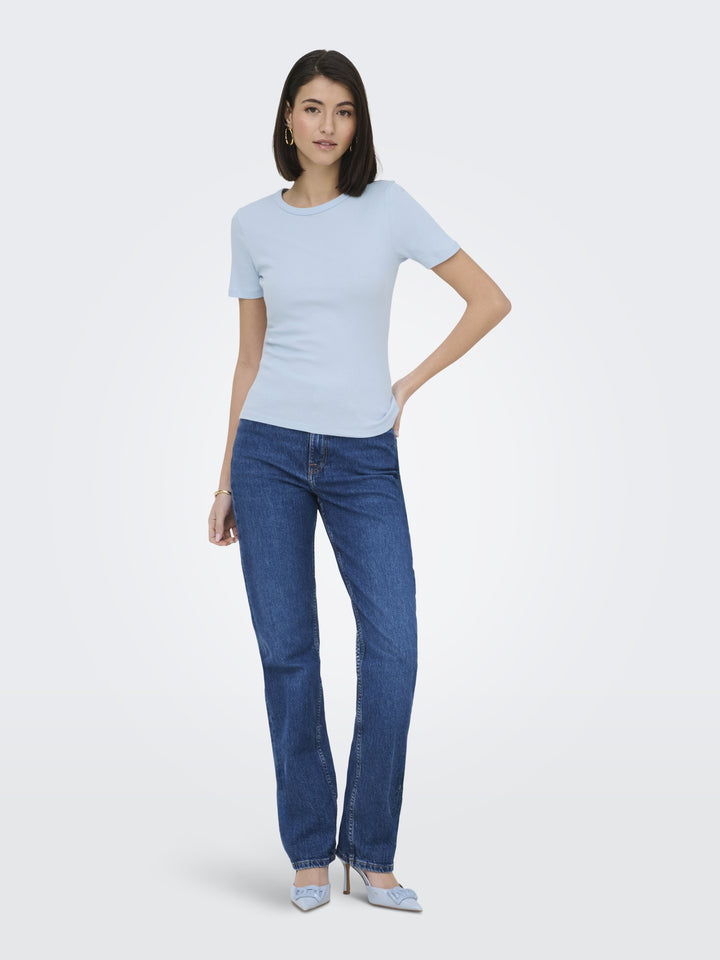 JDYLUCKY S/S O NECK TOP JRS NOOS, Cashmere Blue 193179 Bild 6