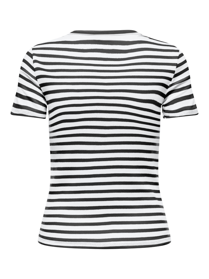 JDYLUCKY SS O NECK STRIPE TOP JRS D, Cloud Dancer/BLACK 177922004 Bild 2