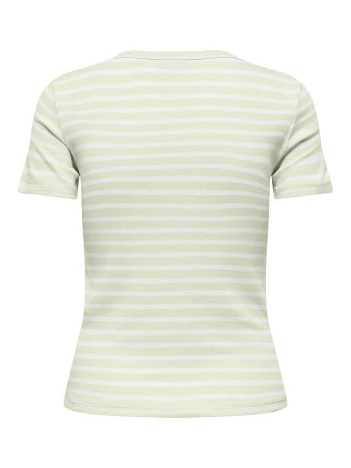 JDYLUCKY SS O NECK STRIPE TOP JRS D, Meadow Mist/CLOUD DANCER 305430001 Bild 2