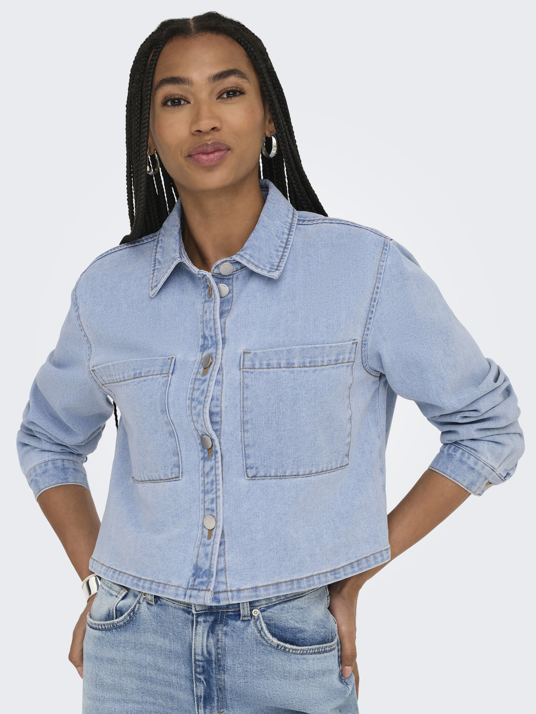 JDYMARLY L/S BOXY SHACKET  DNM NOOS, Light Blue Denim 177934 Bild 4