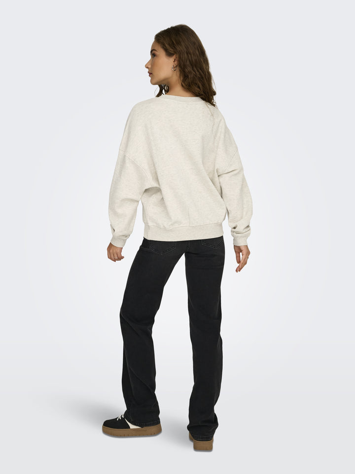 JDYMESA LIFE L/S O-NK EMB SWEAT JRS, Oatmeal/CHAMPS CABERNET EMB 177935001 Bild 4