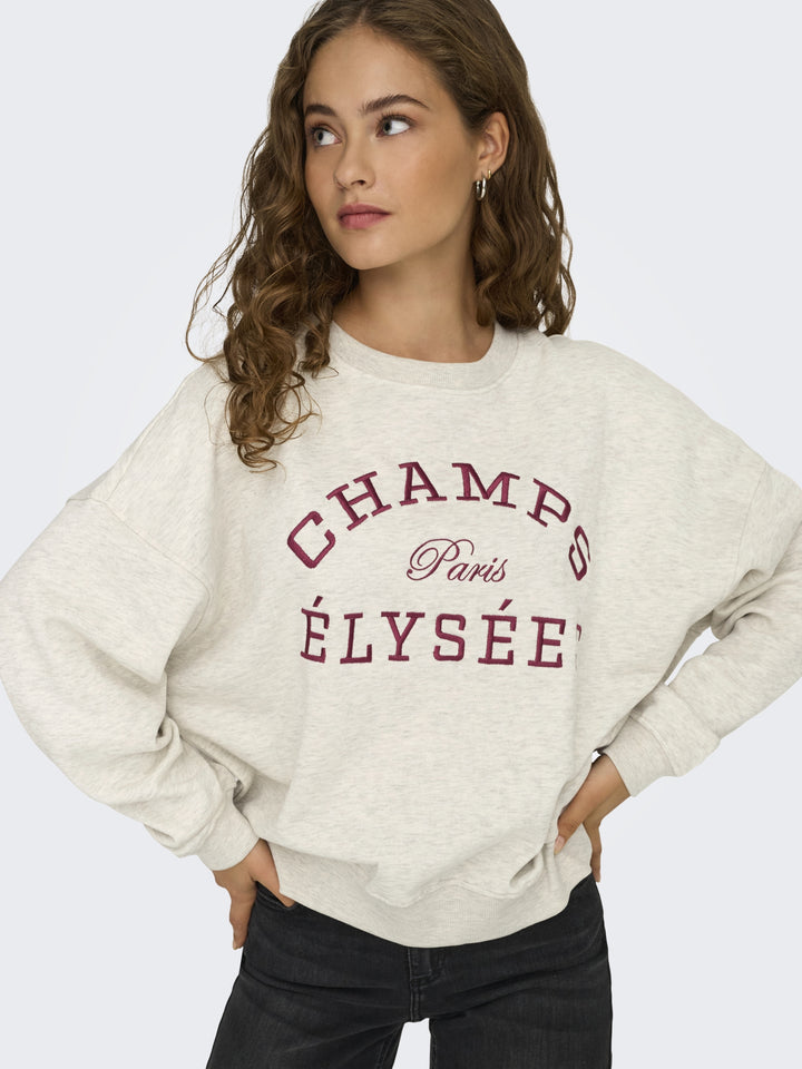 JDYMESA LIFE L/S O-NK EMB SWEAT JRS, Oatmeal/CHAMPS CABERNET EMB 177935001 Bild 6