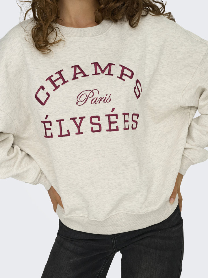 JDYMESA LIFE L/S O-NK EMB SWEAT JRS, Oatmeal/CHAMPS CABERNET EMB 177935001 Bild 7