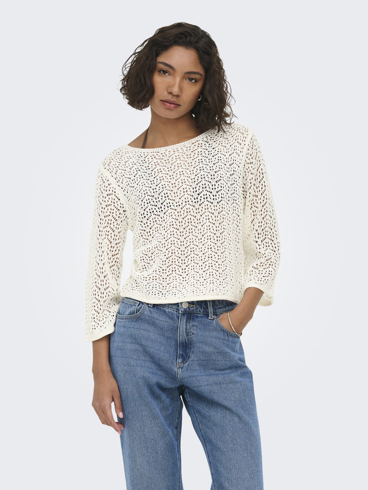 JDYMIKA 3/4 BOAT NECK PULLOVER KNT, Eggnog 180551 Bild 4