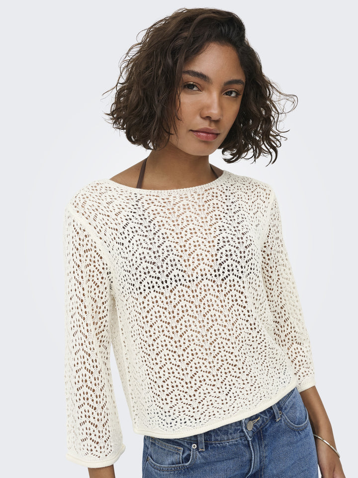 JDYMIKA 3/4 BOAT NECK PULLOVER KNT, Eggnog 180551 Bild 6