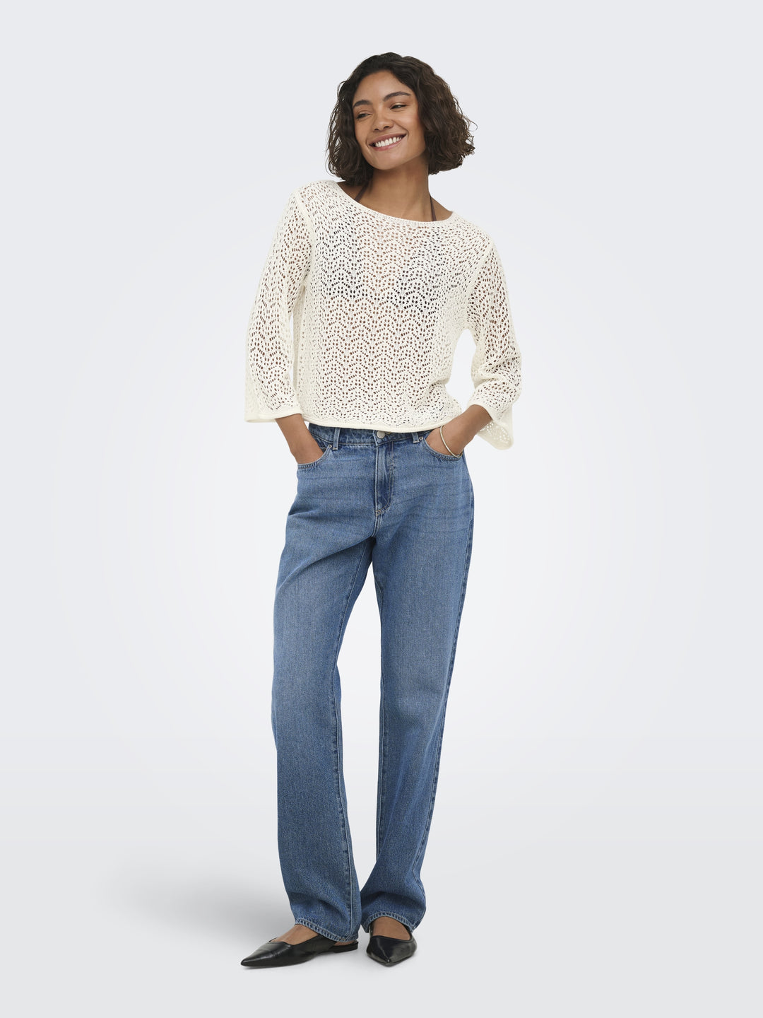 JDYMIKA 3/4 BOAT NECK PULLOVER KNT, Eggnog 180551 Bild 7