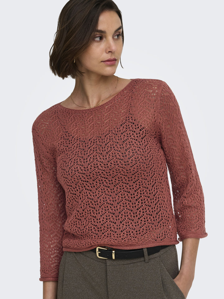 JDYMIKA 3/4 BOAT NECK PULLOVER KNT, Smoked Paprika 237196 Bild 6
