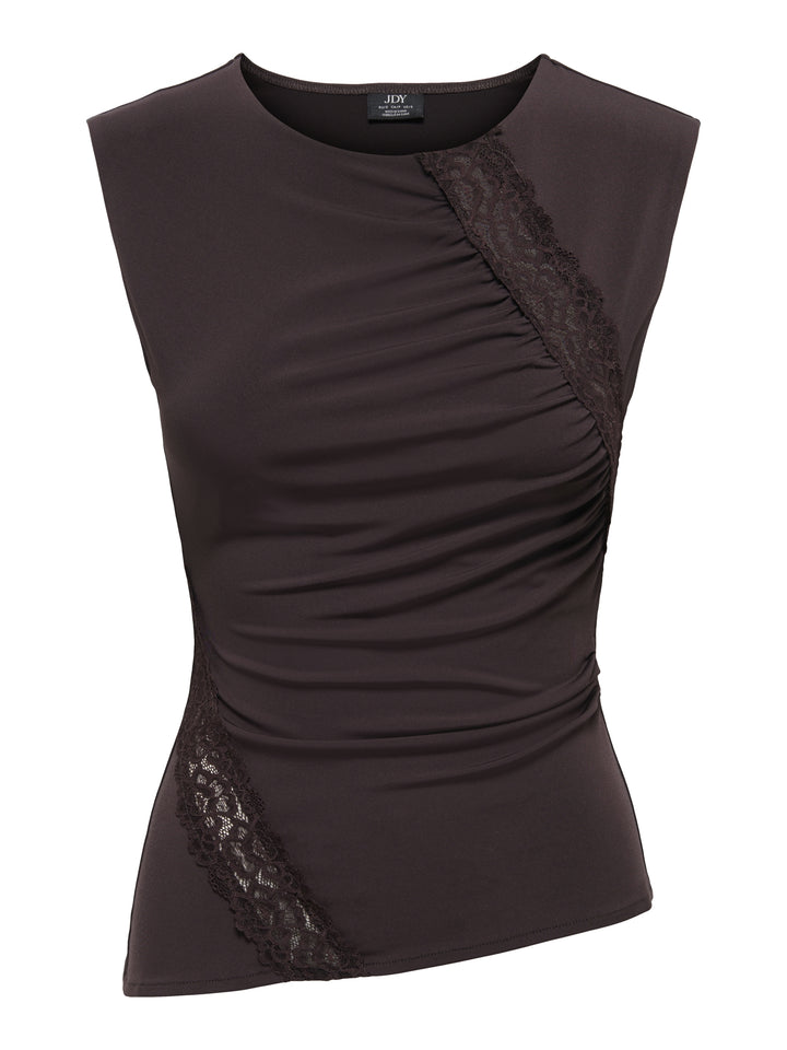 JDYMISTY S/L LACE DETAIL TOP JRS, Chocolate Plum 238815 Bild 1