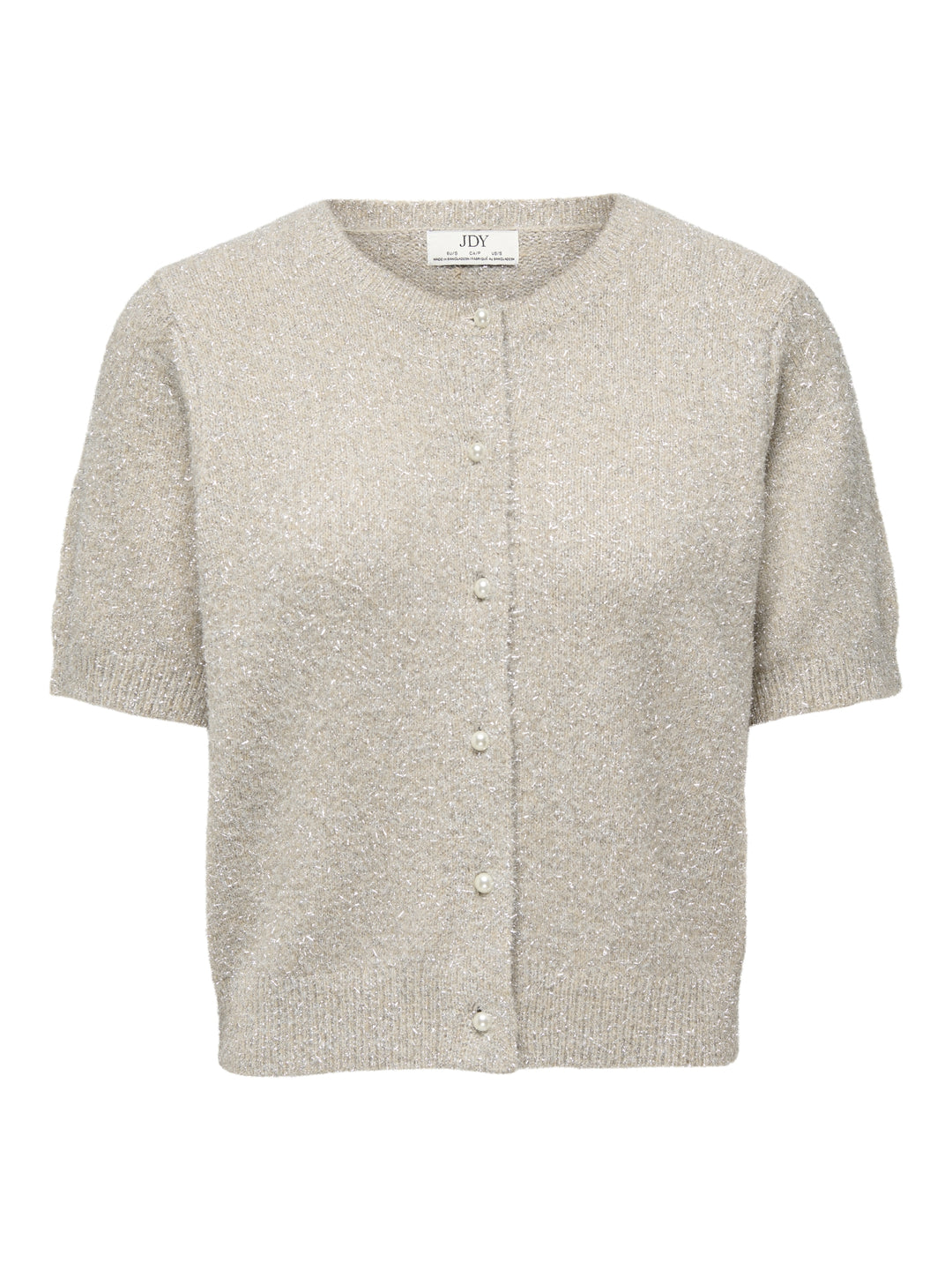 JDYNADINE S/S GLITTER CARDIGAN KNT, Beige/W. SILVER LUREX 180069001 Bild 1