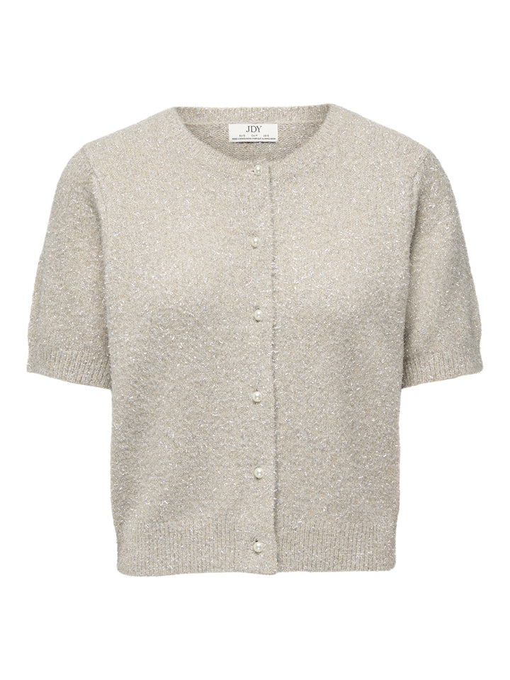 JDYNADINE S/S GLITTER CARDIGAN KNT, Beige/W. SILVER LUREX 180069001 Bild 1