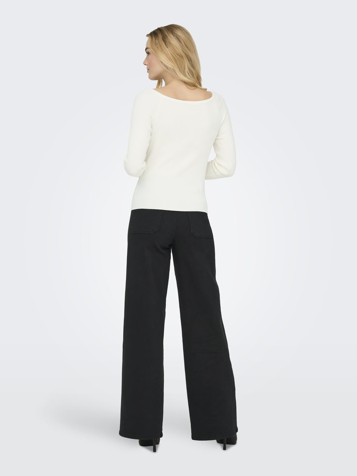 JDYNANNA L/S V-NECK PULLOVER KNT, Cloud Dancer 177922 Bild 3