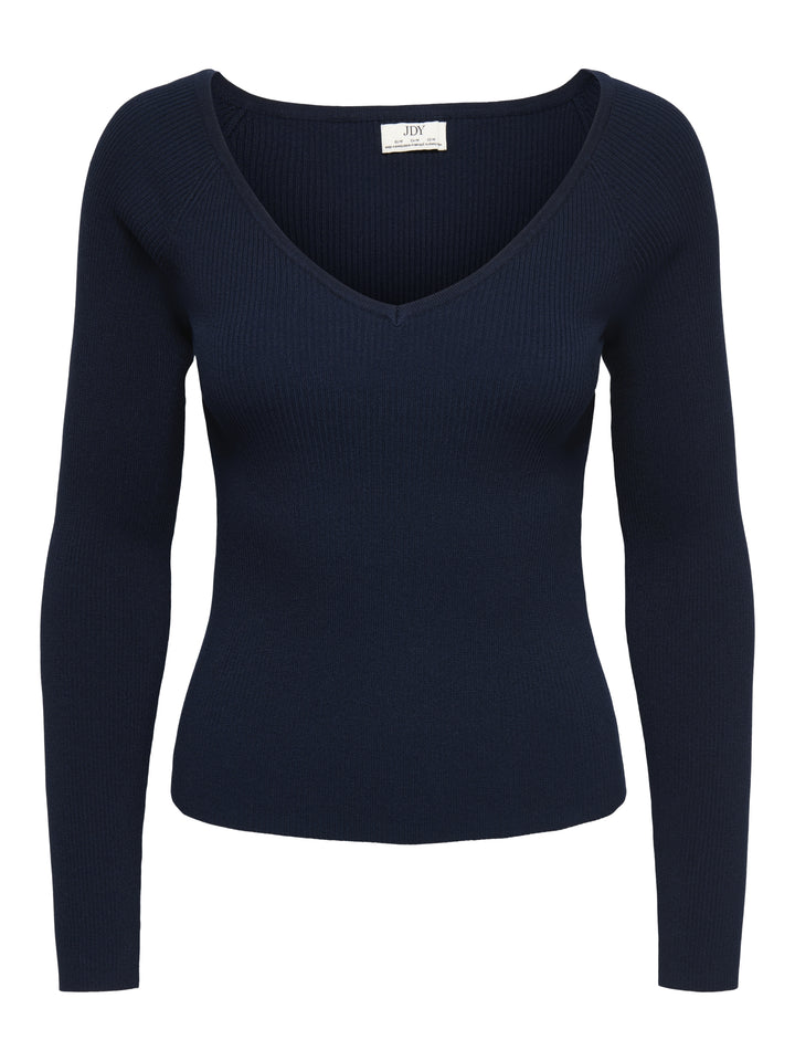 JDYNANNA L/S V-NECK PULLOVER KNT, Black Iris 179671 Bild 1