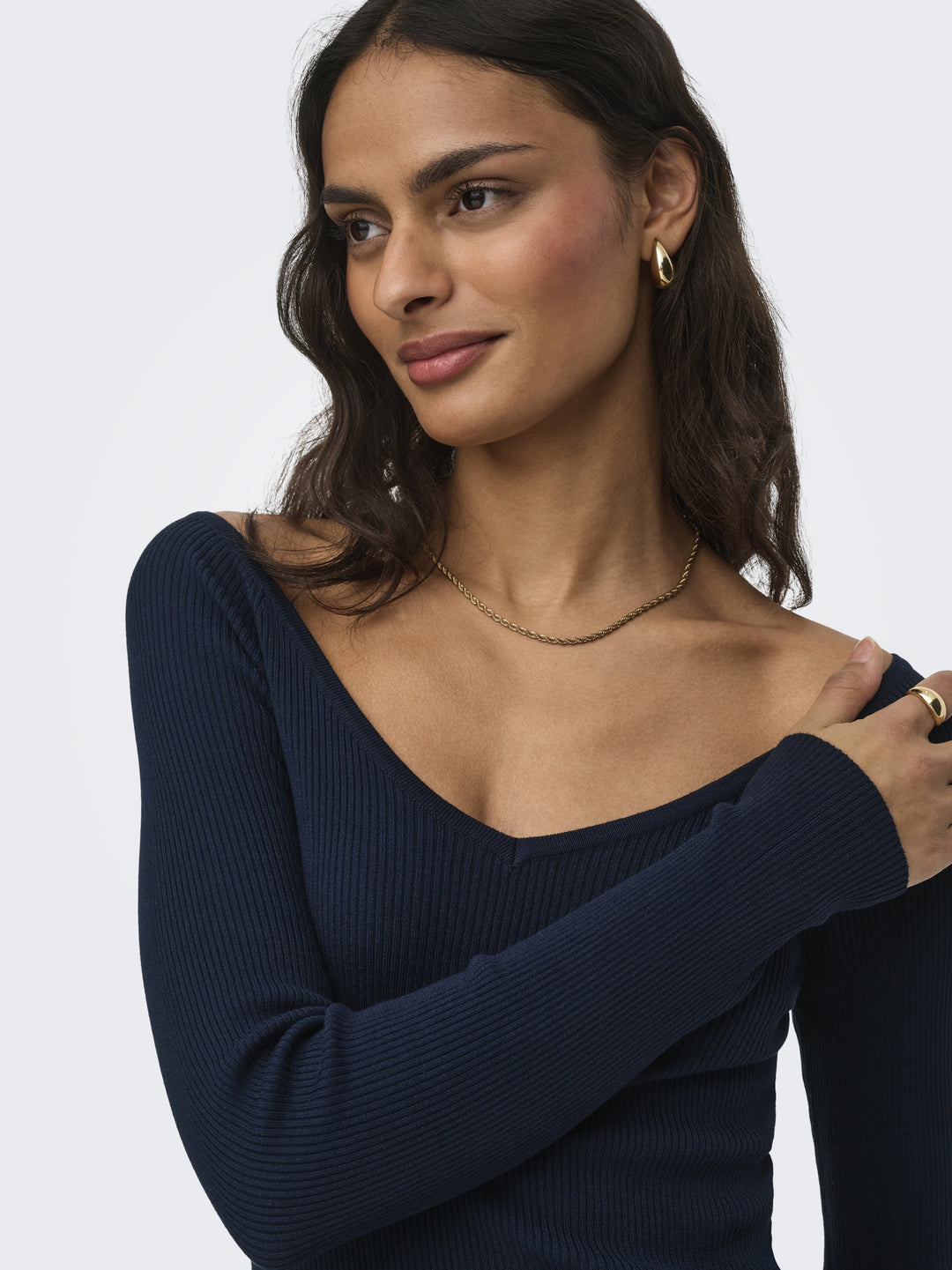 JDYNANNA L/S V-NECK PULLOVER KNT, Black Iris 179671 Bild 3