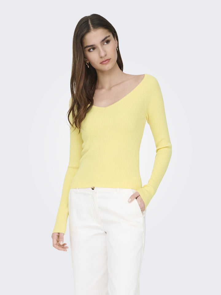 JDYNANNA L/S V-NECK PULLOVER KNT, Double Cream 288015 Bild 5