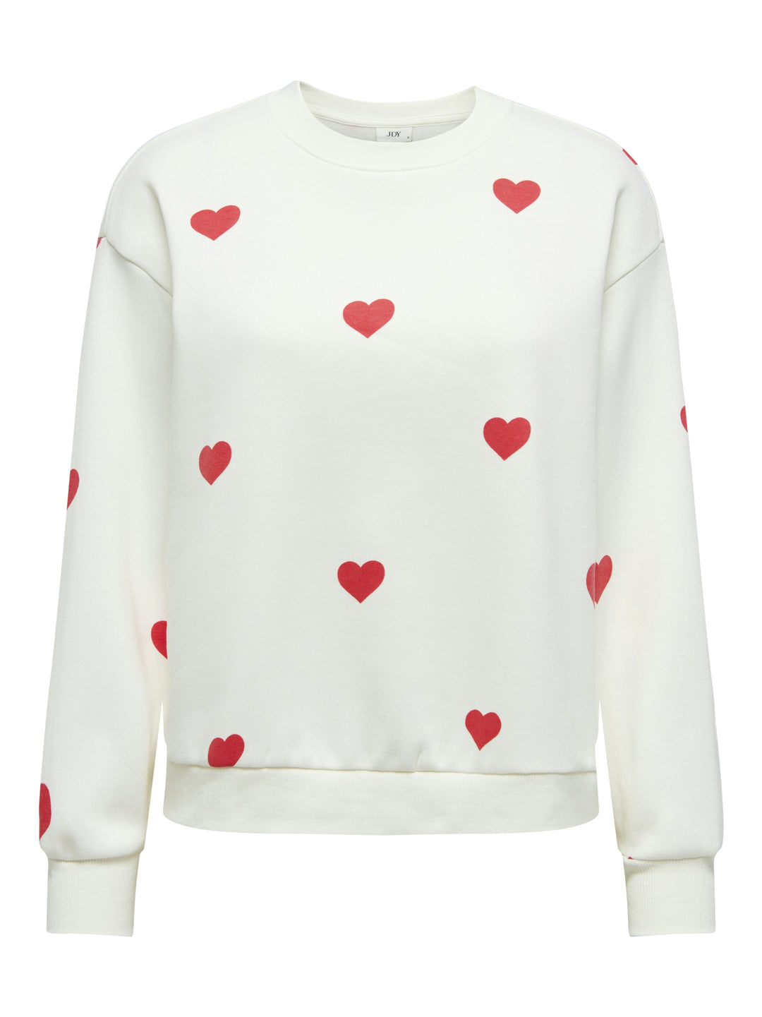 JDYNANNA LIFE L/S TEXT SWEAT JRS DI, Cloud Dancer/RED HEART 177922007 Bild 1