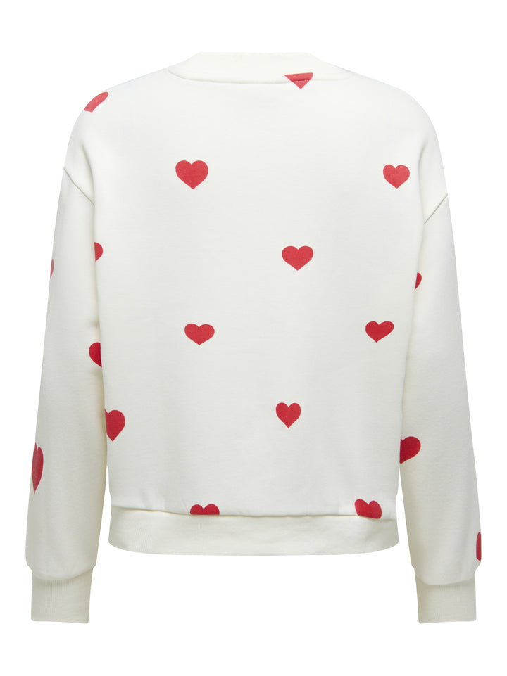 JDYNANNA LIFE L/S TEXT SWEAT JRS DI, Cloud Dancer/RED HEART 177922007 Bild 2