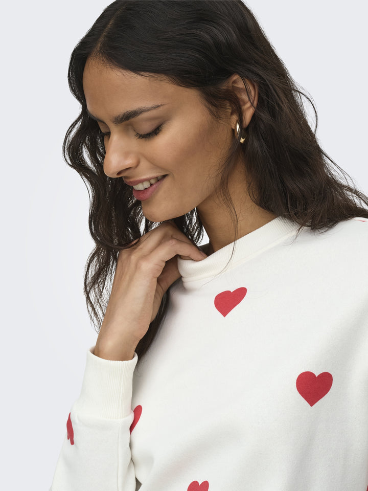 JDYNANNA LIFE L/S TEXT SWEAT JRS DI, Cloud Dancer/RED HEART 177922007 Bild 3