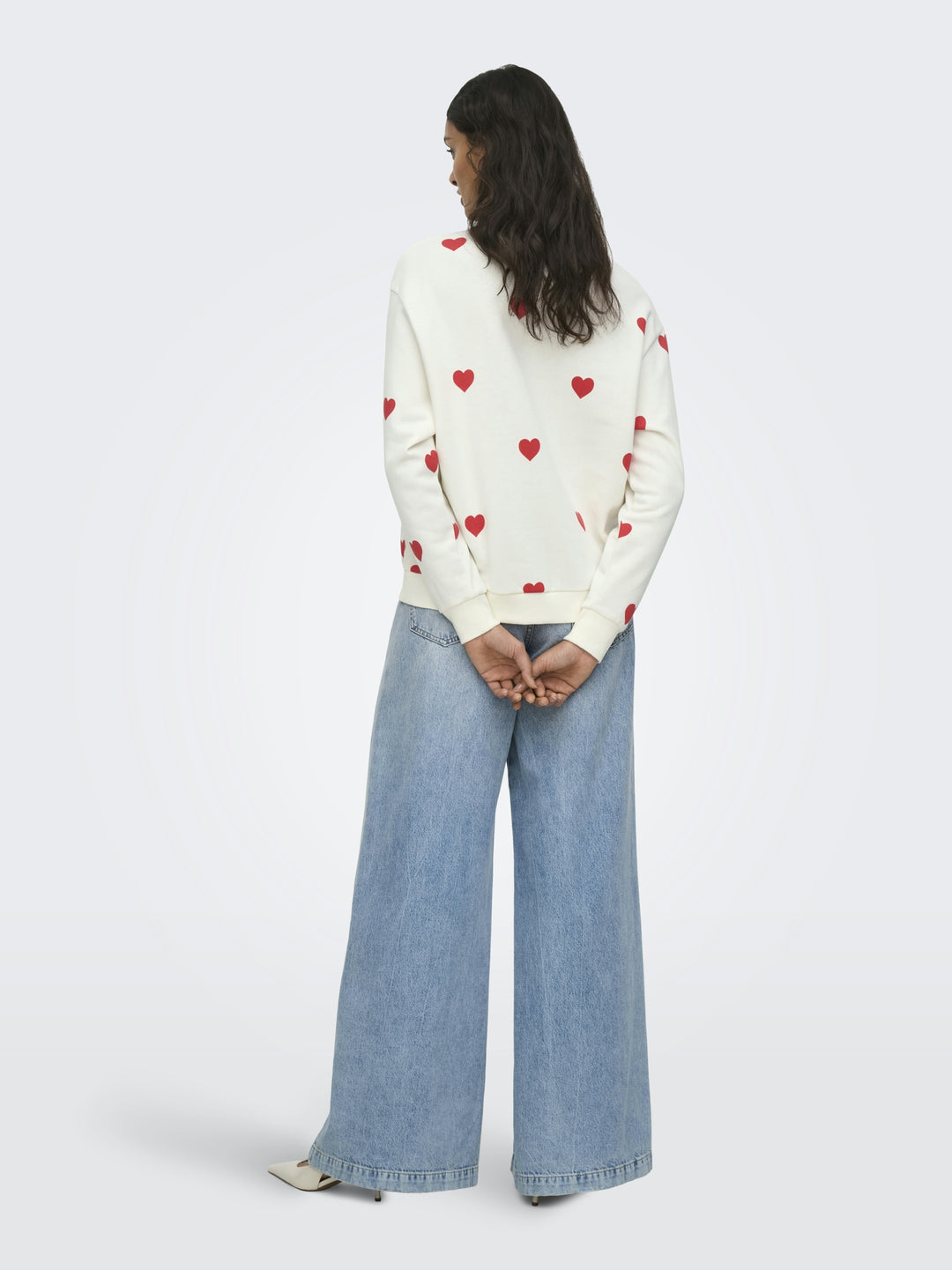 JDYNANNA LIFE L/S TEXT SWEAT JRS DI, Cloud Dancer/RED HEART 177922007 Bild 4