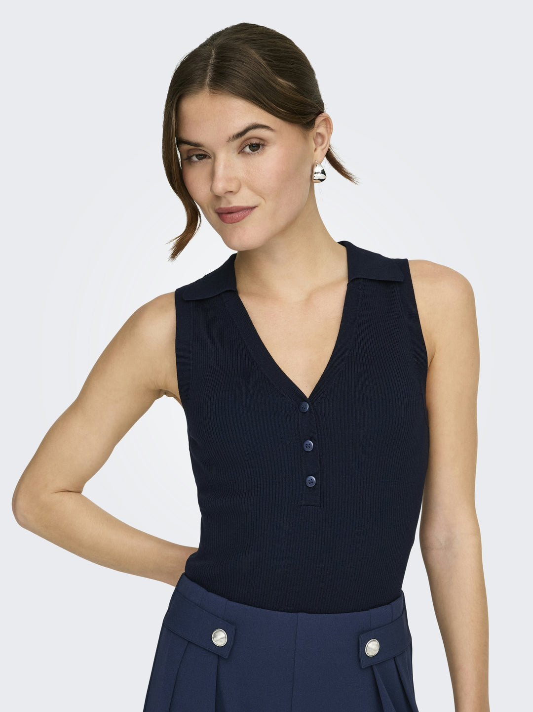 JDYNANNA S/L COLLAR TOP KNT, Black Iris 179671 Bild 7