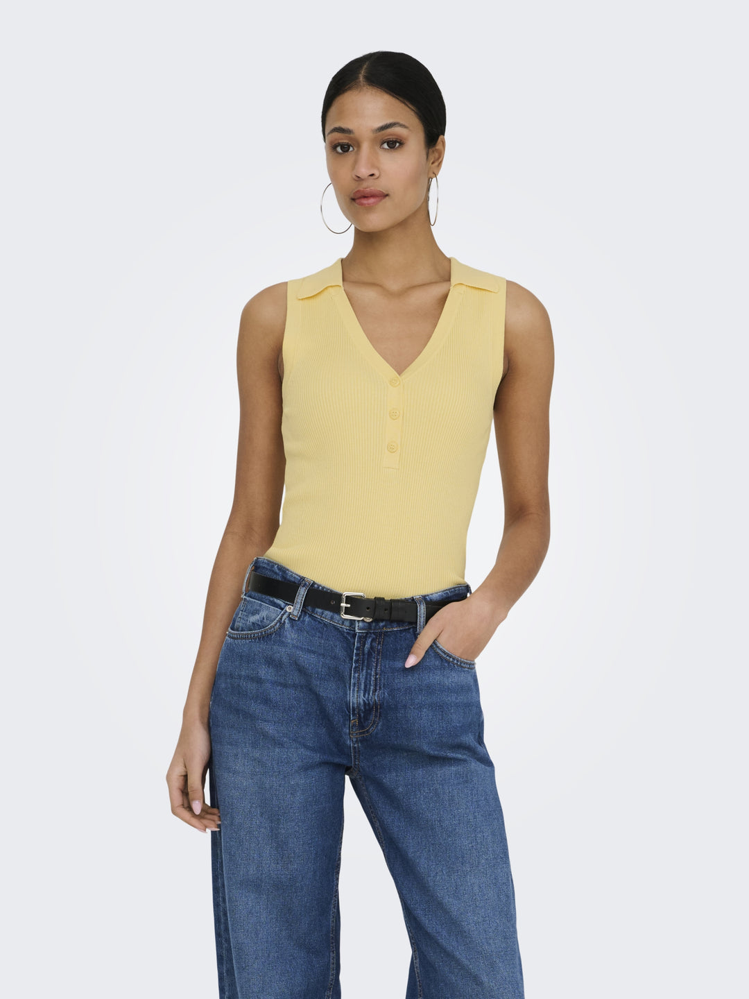 JDYNANNA S/L COLLAR TOP KNT, Double Cream 288015 Bild 4