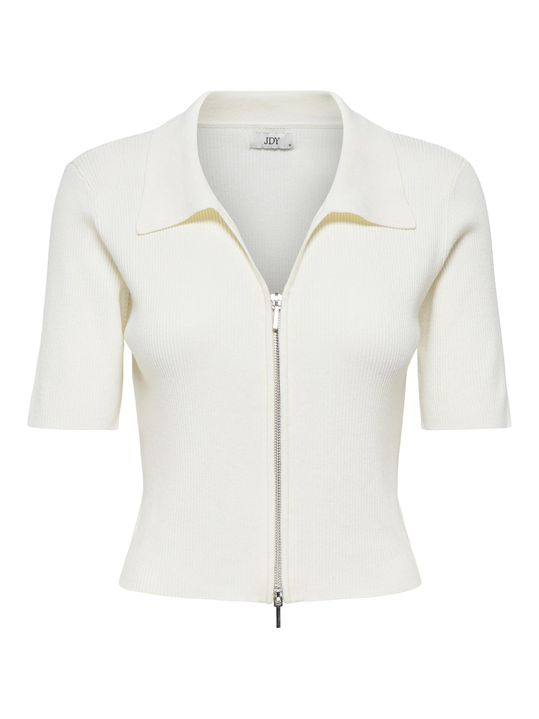 JDYNANNA S/S SHORT ZIP CARDIGAN KNT, Cloud Dancer/WITH SILVER ZIPPER 177922001 Bild 1