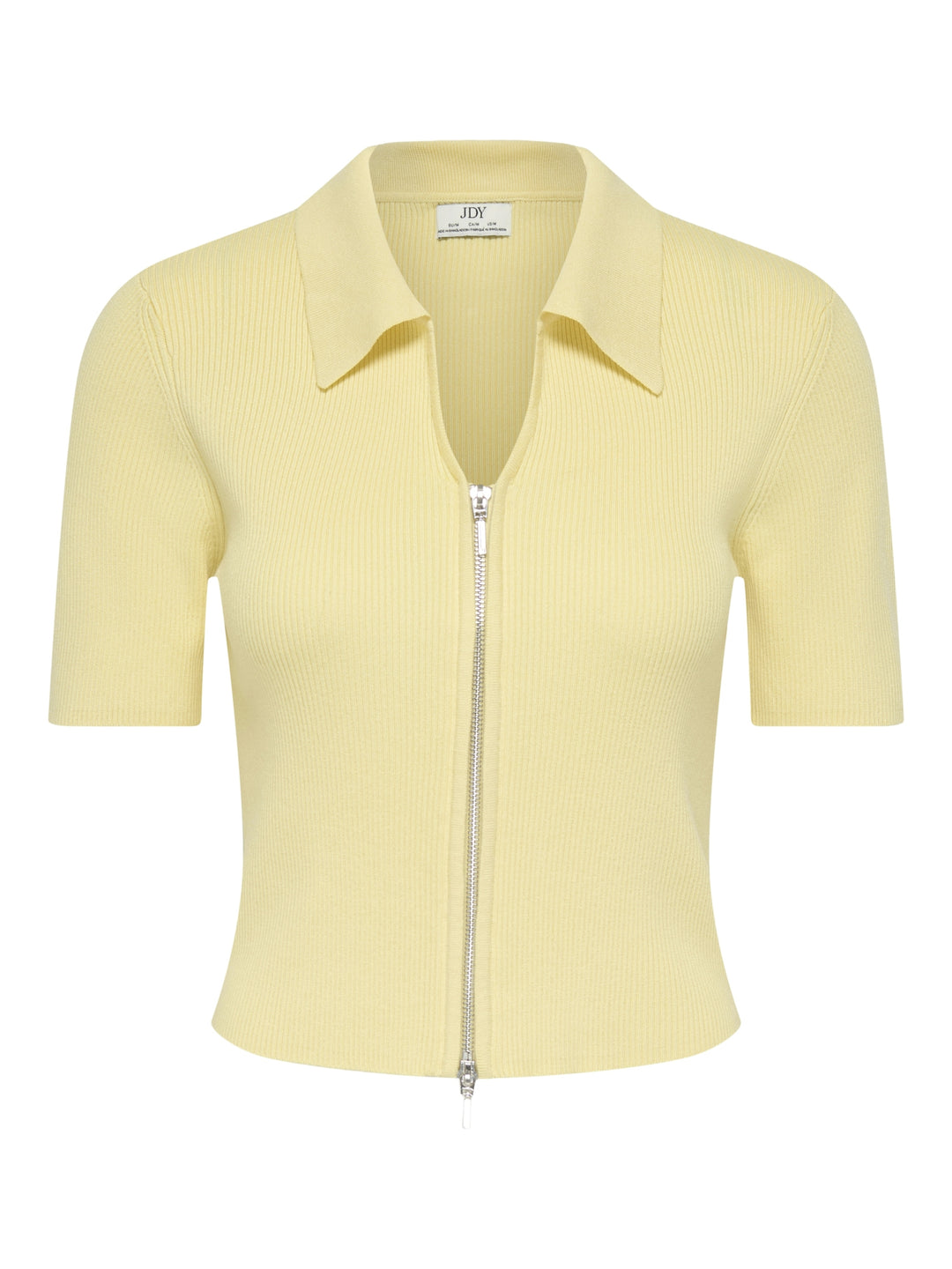 JDYNANNA S/S SHORT ZIP CARDIGAN KNT, Double Cream/WITH SILVER ZIPPER 288015001 Bild 1