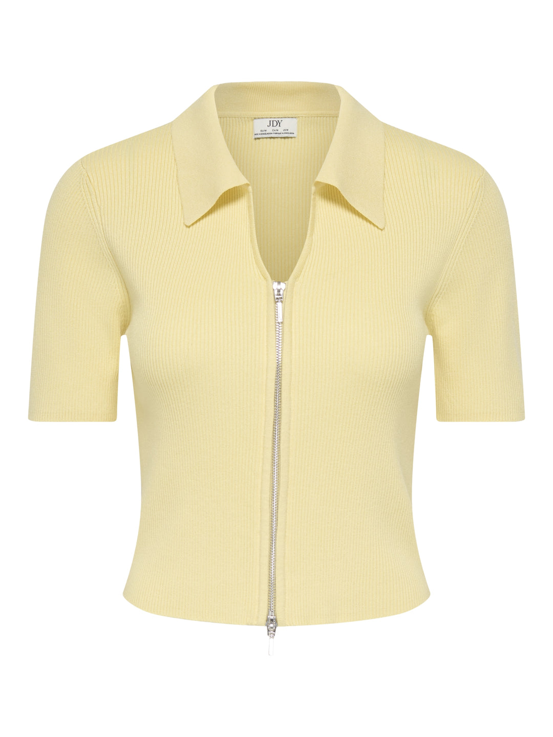 JDYNANNA S/S SHORT ZIP CARDIGAN KNT, Double Cream/WITH SILVER ZIPPER 288015001 Bild 1