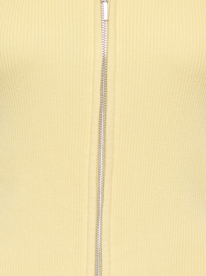 JDYNANNA S/S SHORT ZIP CARDIGAN KNT, Double Cream/WITH SILVER ZIPPER 288015001 Bild 3