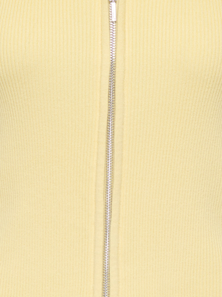 JDYNANNA S/S SHORT ZIP CARDIGAN KNT, Double Cream/WITH SILVER ZIPPER 288015001 Bild 3