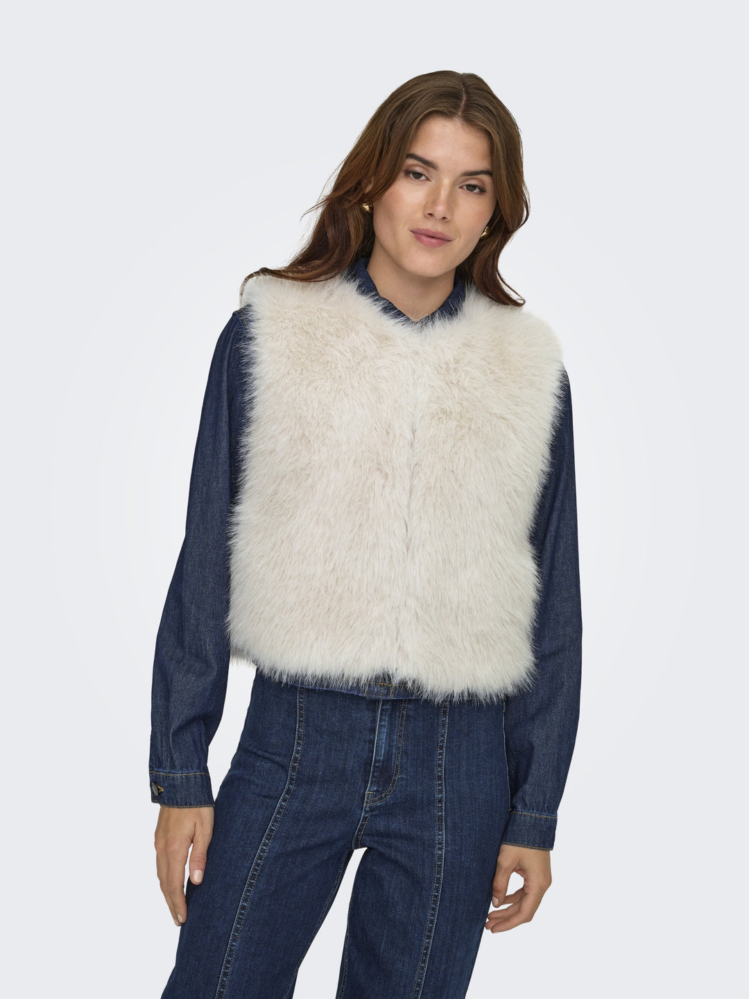 JDYORA FAUX FUR WAISTCOAT OTW SIE, Birch 180083 Bild 3