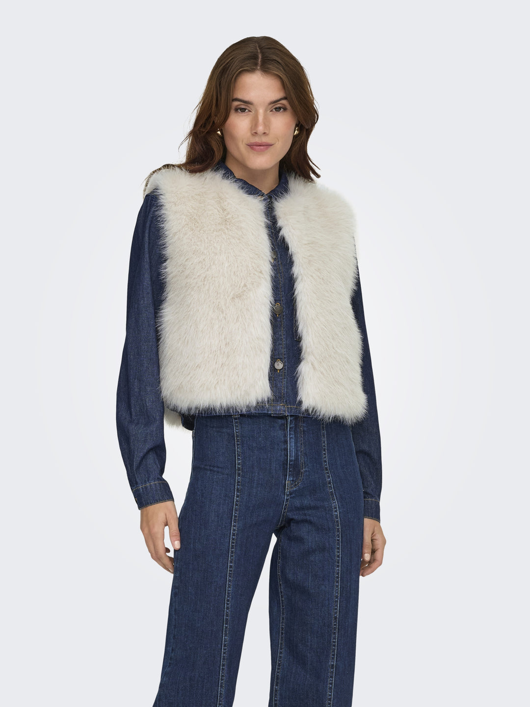 JDYORA FAUX FUR WAISTCOAT OTW SIE, Birch 180083 Bild 4