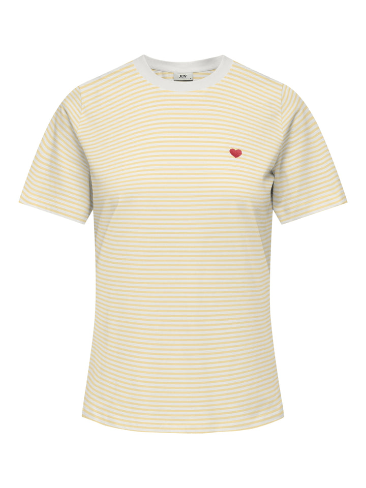 JDYPISA LIFE S/S PRINT TOP JRS NOOS, Cloud Dancer/DOUBLE CREAM STRIPES + 177922063 Bild 1