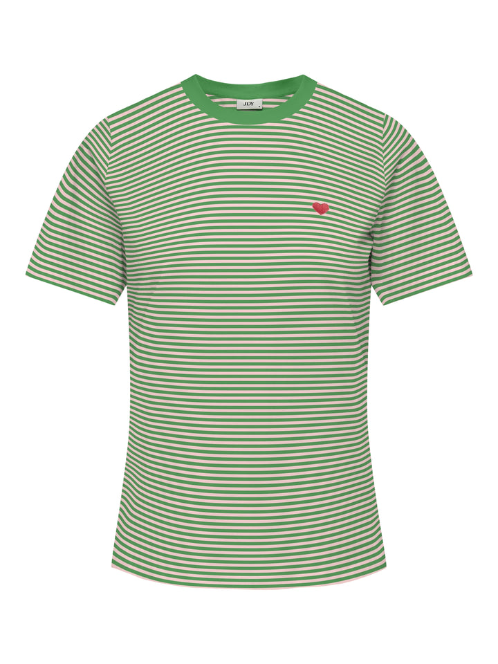 JDYPISA LIFE S/S PRINT TOP JRS NOOS, Bright Green/PINK DOGWOOD STRIPES + 215191064 Bild 1