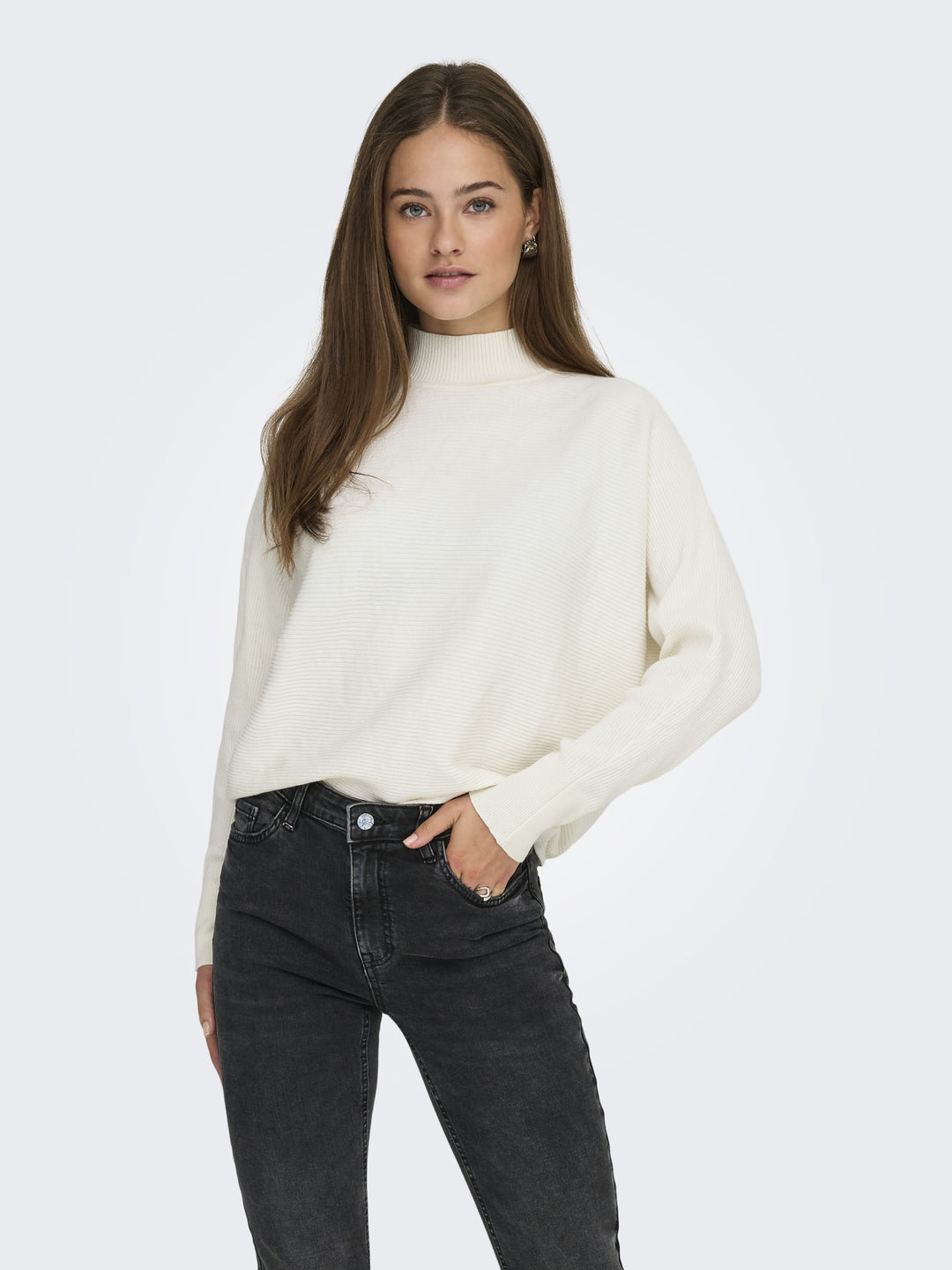 JDYPRIME LIFE L/S HN BAT. PULL. KNT, Cloud Dancer/MELANGE 177922001 Bild 3