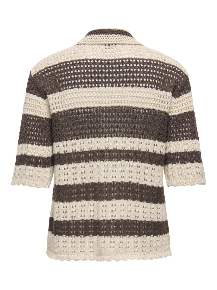 JDYROBIN 2/4 COLLAR CARDIGAN KNT NO, Sandshell/WITH BRACKEN STRIPES 196843002 Bild 2