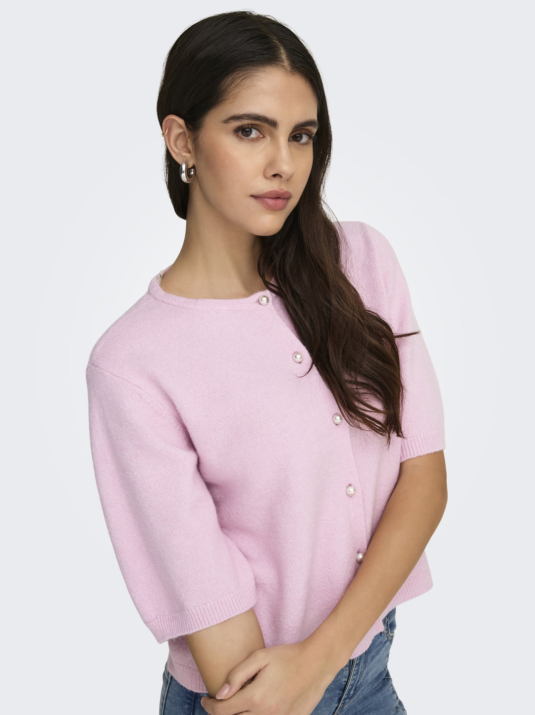 JDYRUE LIFE 2/4 PEARL CARDIGAN KNT, Fragrant Lilac/MELANGE W. WHITE PEA 240595002 Bild 6
