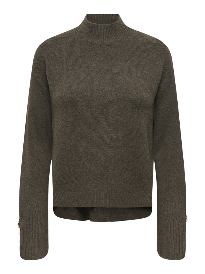 JDYSABRINA L/S HN DETAIL PULLOV KNT, Black Olive/MELANGE 194818001 Bild 1