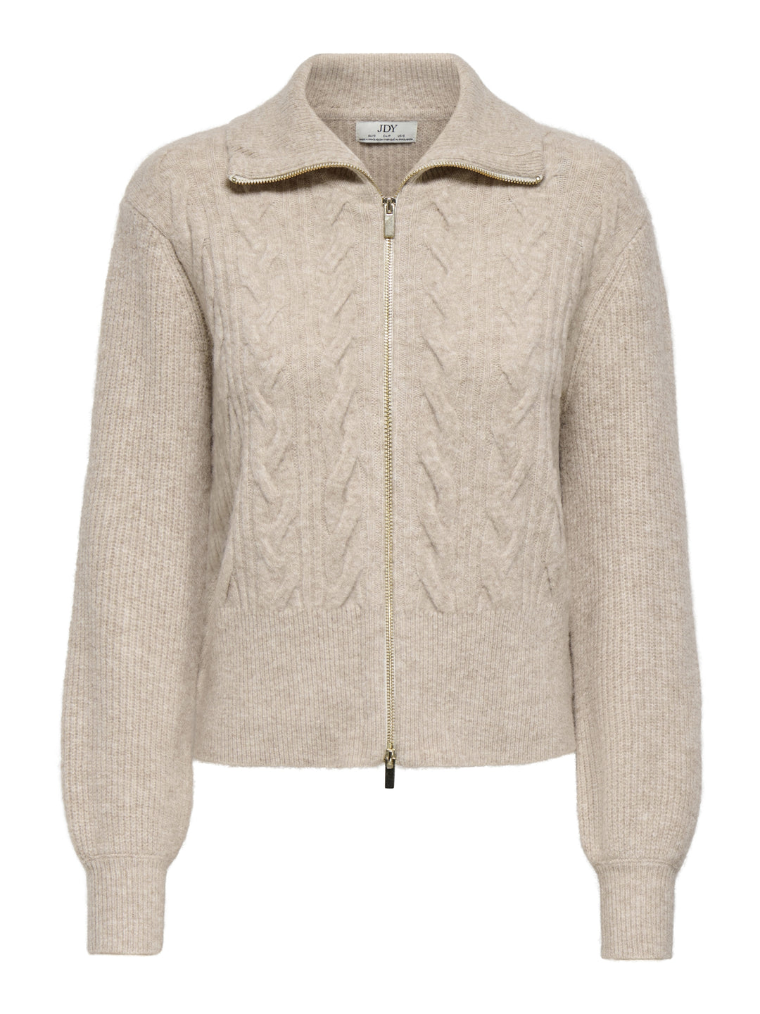 JDYSALLY L/S 2WAY ZIP CARDIGAN KNT, Oatmeal/MELANGE 177935001 Bild 1