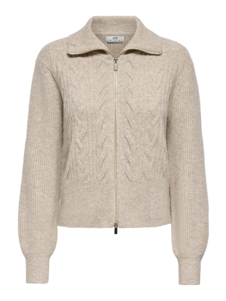 JDYSALLY L/S 2WAY ZIP CARDIGAN KNT, Oatmeal/MELANGE 177935001 Bild 1