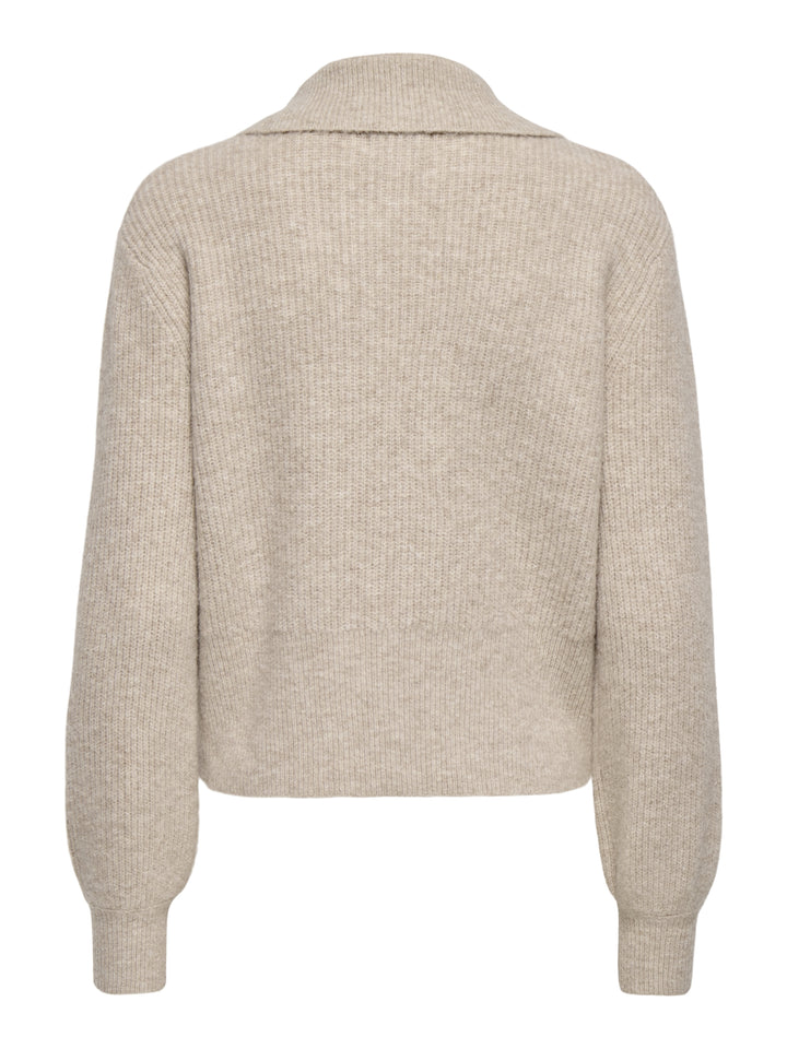 JDYSALLY L/S 2WAY ZIP CARDIGAN KNT, Oatmeal/MELANGE 177935001 Bild 2