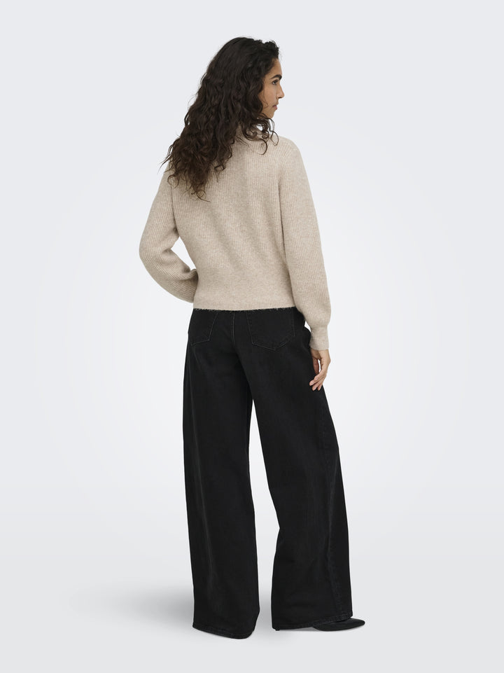 JDYSALLY L/S 2WAY ZIP CARDIGAN KNT, Oatmeal/MELANGE 177935001 Bild 5