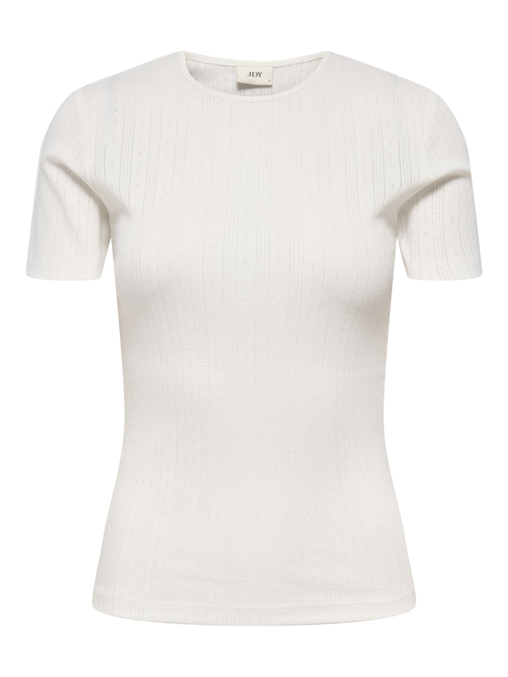 JDYSALSA MIA LIFE S/S O NECK TOP JR, Cloud Dancer 177922 Bild 1