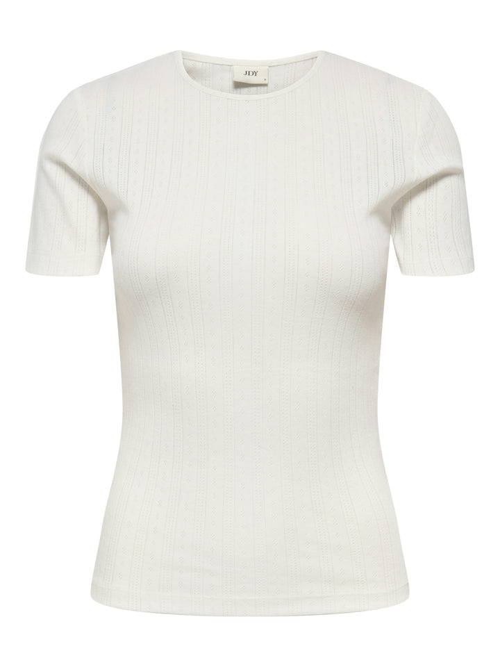 JDYSALSA MIA LIFE S/S O NECK TOP JR, Cloud Dancer 177922 Bild 1